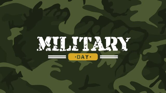 Military Day on military texture, motion holidays, military and warfare style background