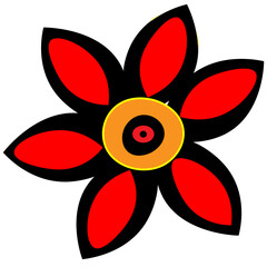 flor negro rojo