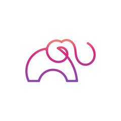 creative elephant line logo design