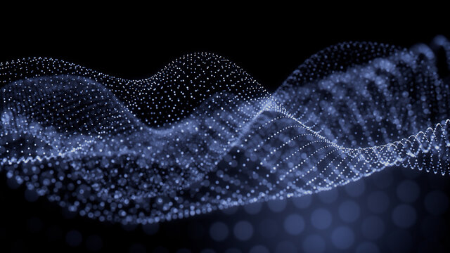 Smart Grid and Communication Concept. Blue, Futuristic Digital Style. 3D Render.