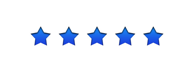 白背景に並んだ5個の星のマーク
