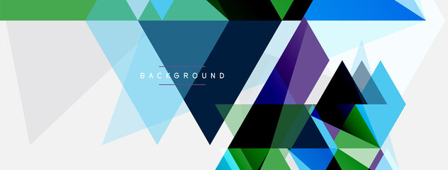 Mosaic triangles geometric background. Techno or business concept, pattern for wallpaper, banner, background, landing page