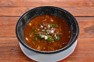 Birria Mexican Food Wood Background