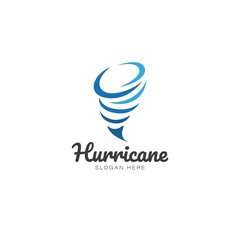 Hurricane icon logo vector concept design. Abstract Tornado, Typhoon icon with blue color element.