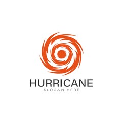 Hurricane icon logo vector concept design. Abstract Tornado, Typhoon icon with red color element.