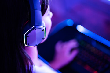 Online Esports PC Player In Headphones