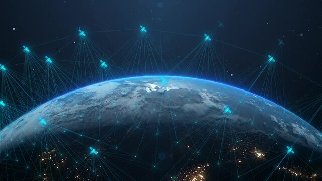Nanosatellite or nanosat communication global connected tecnology network