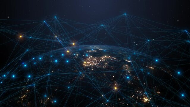 Global network data technology connectivity exchange of information - 3D Animation Render