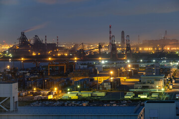 川崎工場地帯の夜景