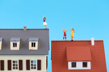 A carnival girl on the roof of the miniature world