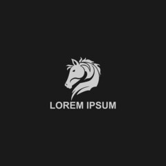 horse head logo luxury simple black and white elegant 