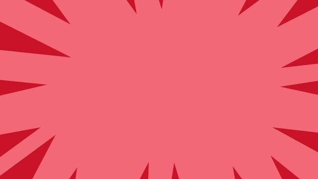 red Looping cute sunburst concentrated line animation