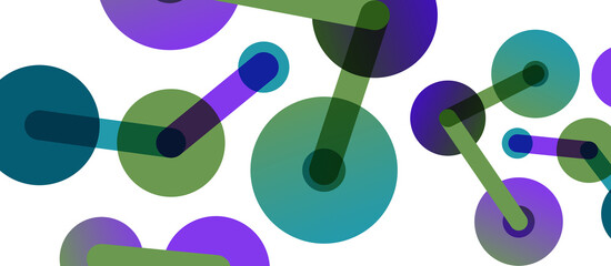 Abstract background. Round dots connected by lines. Trendy techno business template for wallpaper, banner, background or landing