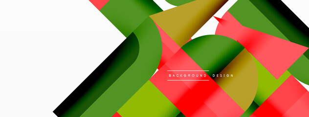 Obraz premium Minimal geometric abstract background. Circle square and triangle design. Trendy techno business template for wallpaper, banner, background or landing