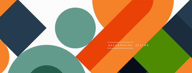 Minimal geometric abstract background. Circle square and triangle design. Trendy techno business template for wallpaper, banner, background or landing © antishock