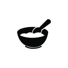 Porridge vector silhouette black flat design