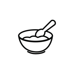 Porridge outline vector flat design isolated