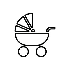 Baby Stroller outline design vector isolated
