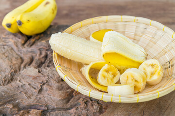 banana on bamboo basket