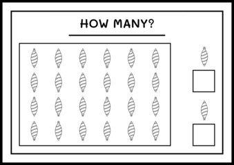 How many christmas ornament, game for children. Vector illustration, printable worksheet