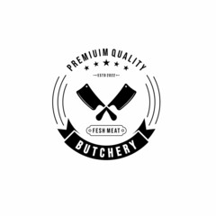 The Butchery - vintage logo concept. Logo of Butchery meat shop with Meat knives. Butchery logo template. Vector illustration