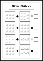 How many santa claus sleigh, game for children. Vector illustration, printable worksheet