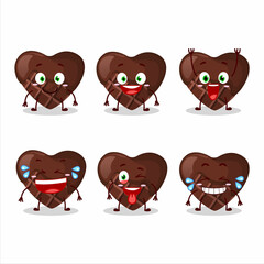 Cartoon character of chocolate love with smile expression