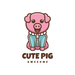 Illustration vector graphic of Cute Pig, good for logo design