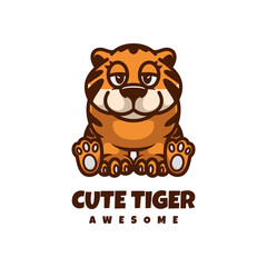 Illustration vector graphic of Cute Tiger, good for logo design