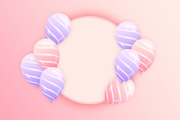 Happy birthday greeting or invitation card with balloons