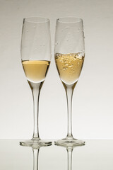 two glasses of champagne