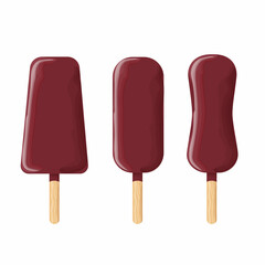 chocolate popsicle ice cream with watercolor effect