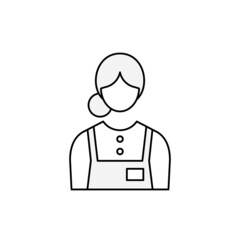 Young female sales clerk illustration.