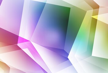 Light Multicolor vector template in hexagonal style.