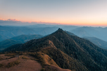  evening scenery,mountains in the evening high angle