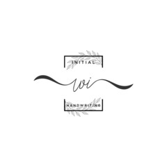 Initial Letter WI Signature Handwriting Template Logo Vector