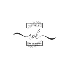 Initial Letter WK Signature Handwriting Template Logo Vector