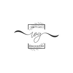 Initial Letter WG Signature Handwriting Template Logo Vector