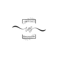 Initial Letter WS Signature Handwriting Template Logo Vector