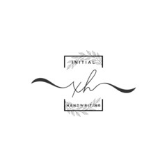 Initial Letter XH Signature Handwriting Template Logo Vector