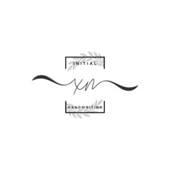 Initial Letter XN Signature Handwriting Template Logo Vector