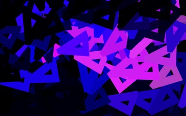 Dark Purple, Pink vector background with triangles.