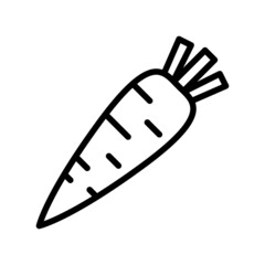 Carrot flat line icon. Outline sign for mobile concept and web design, store
