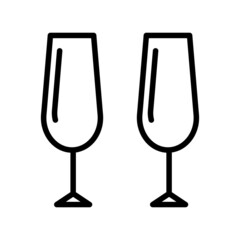 Bartender accessory flat line icon. Barman stuff, glasses, drinks. Outline sign for mobile concept and web design, store