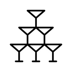 Bartender accessory flat line icon. Barman stuff, glasses, drinks. Outline sign for mobile concept and web design, store