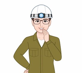 建築を学んでいる男性