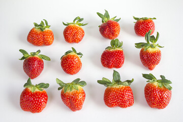 fresh strawberry isolated white background
