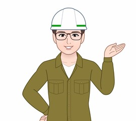 建築を学んでいる男性