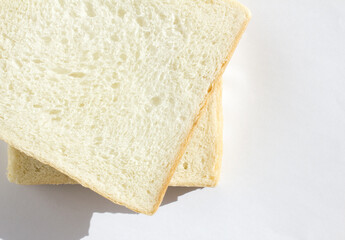 
A slice of bread on a white background