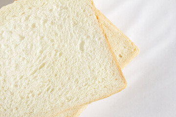 A slice of bread on a white background
